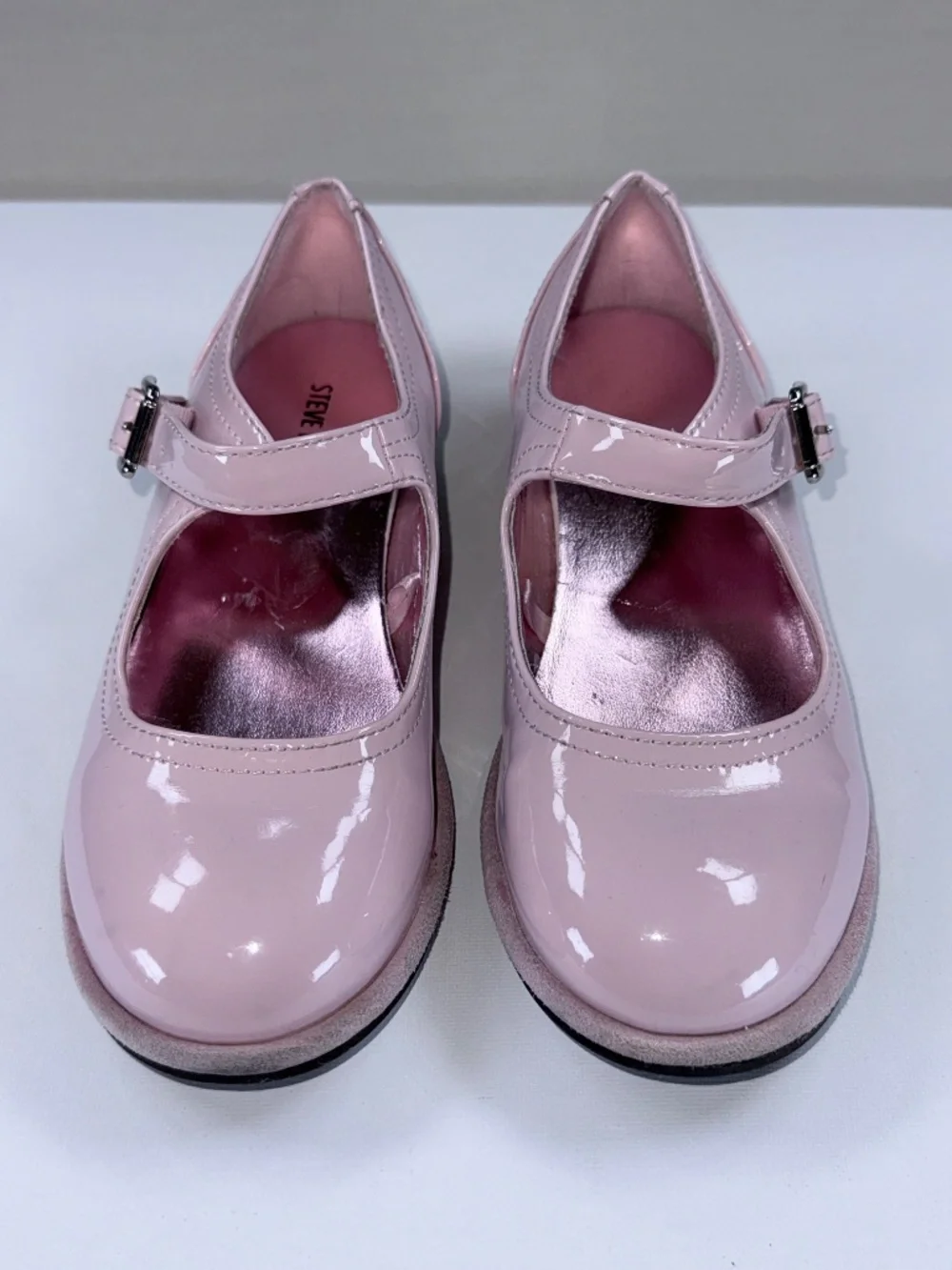 Steve Madden JKenny Pink Patent Mary Jane Dress Shoes Youth 1M EUC